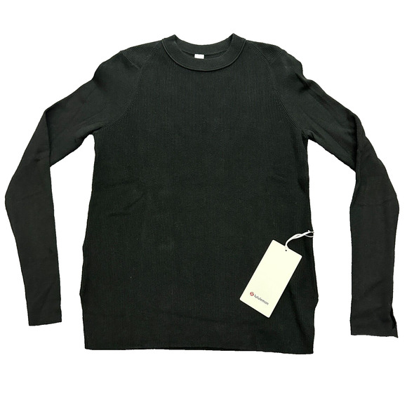 Lululemon Take It All In Cotton-Blend Crewneck Sweater Black Size Small